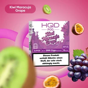 HQD Cirak 2 Pod Kiwi Maracuja Grape 18mg 1200 Bild 1